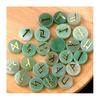 25Pcs Faux Crystal Agate Rune Stone Set Alphabet Rune Round Set Nordic Germanic Language Stone for Witchcraft Fortune-Telling
