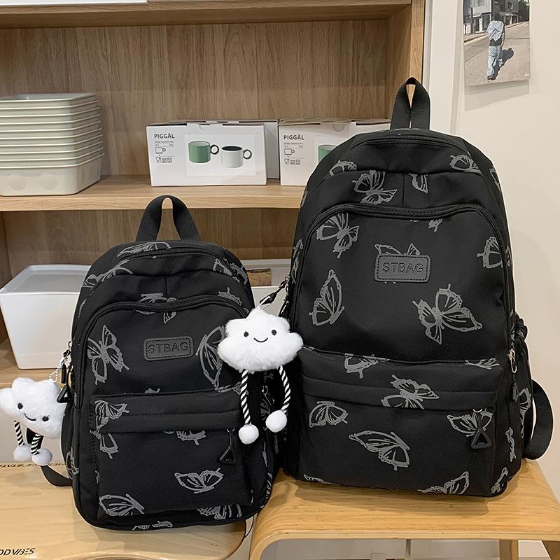 Schoolbag Korean version ins wind butterfly printing backpack lightweight wear-resistant junior high school college student schoolbag niche versatile
