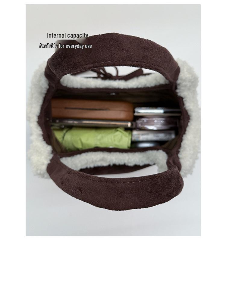 Korean-Style Plush Suede Shoulder Bag for Women - 2025 Fashion