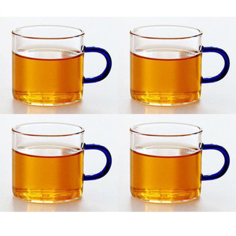 Heat-Resistant Glass Tea Cup with Handle - Household Gongfu Style, Transparent and Thickened for Individual Use