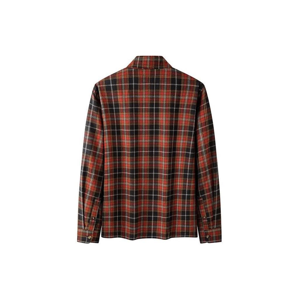 Timberland Plaid Print Outdoor Comfortable Durable Breathable Casual Long Sleeve Shirt Men Shirts Black Red A6P8S-B23