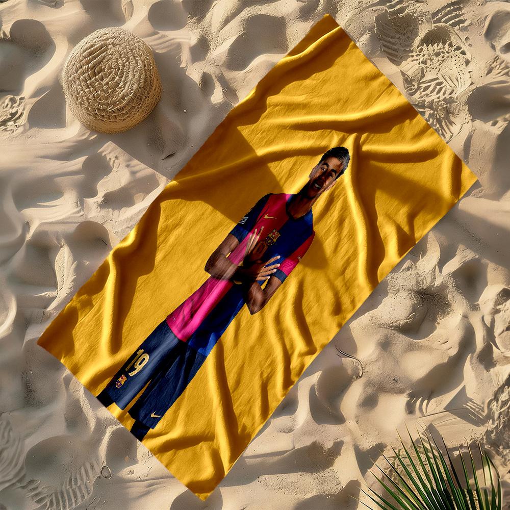 Lamine Yamal Brazilian Footballer Trophy Beach Towel High Absorbency & Quick-Dry Comfortable Lightweight