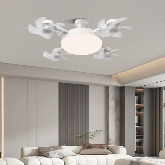 Ceiling Fan Light with 3 Color Temperature Adjustable Brightness LED Bulb Quiet Fan Combo Low-noise Operation Fan Light Fixture