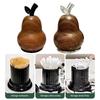 Wood Grain Pear Toothpick Dispenser Dental Floss Toothpick Holder Home Office Restaurant Kitchen Desktop Toothpick Organizer Container