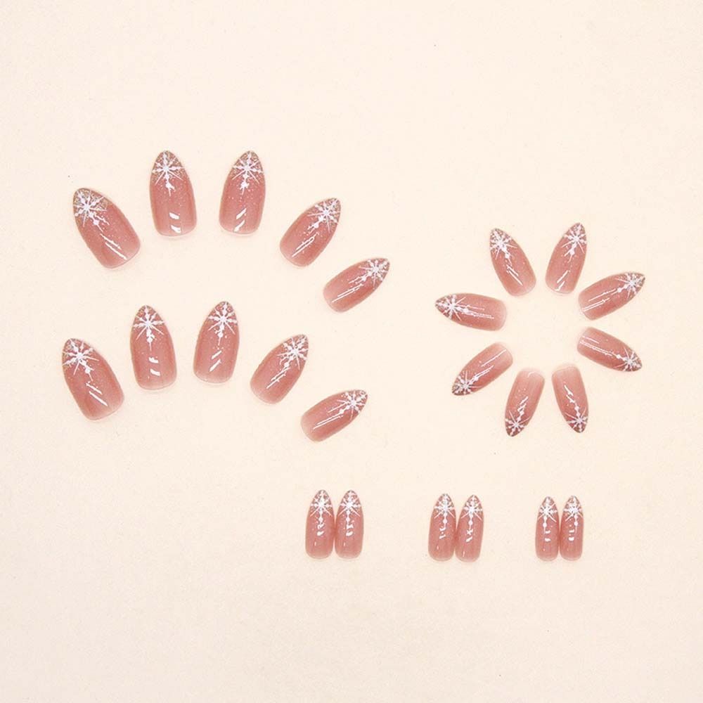 24Pcs/set Manicure Material Christmas False Nails Christmas Fake Nail Extension Nail Salon