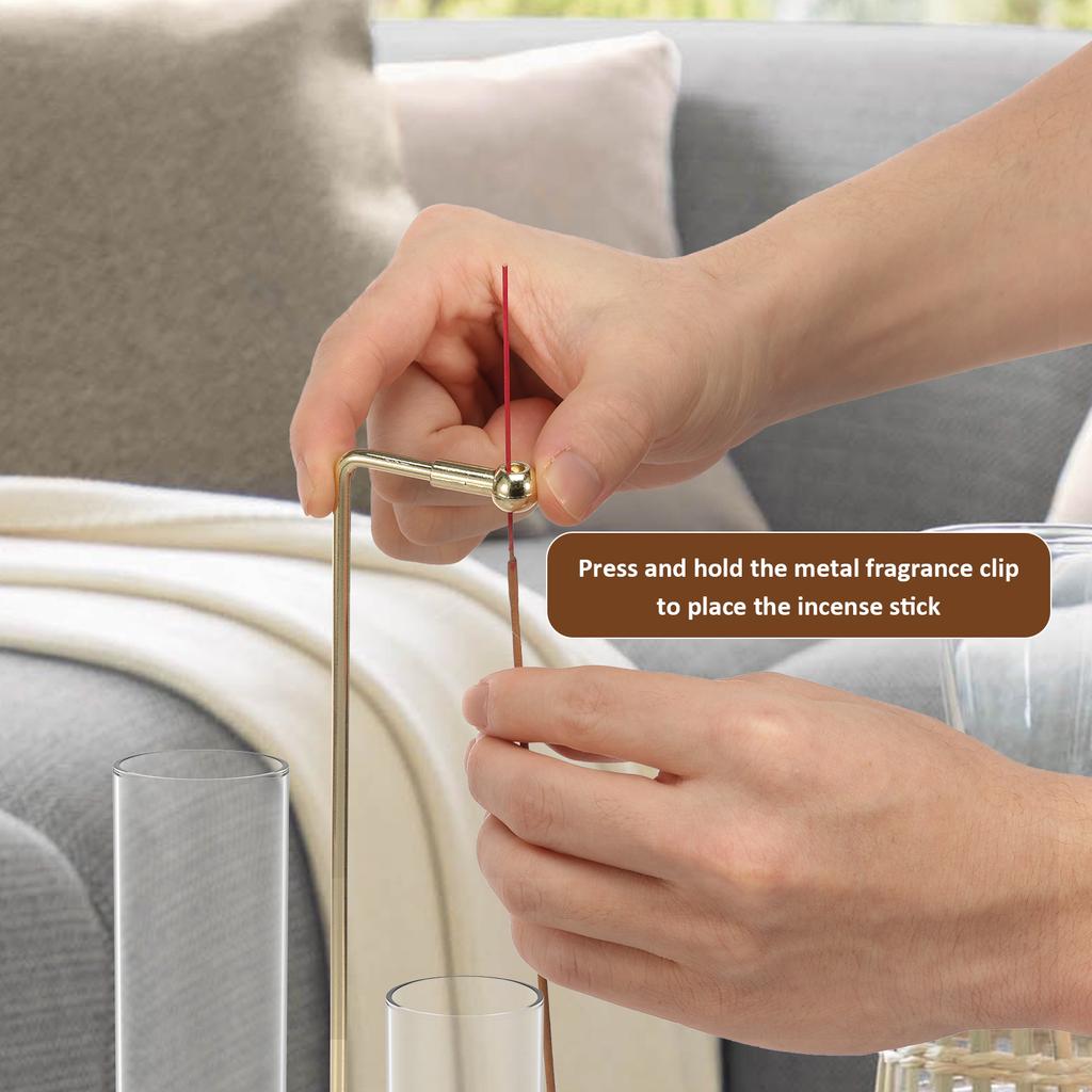 2 In 1 Incense Stick Holder Mess Free Incense Burner Holder Upside Down Incense Stand with Ash Catcher and Stick Storage Rack