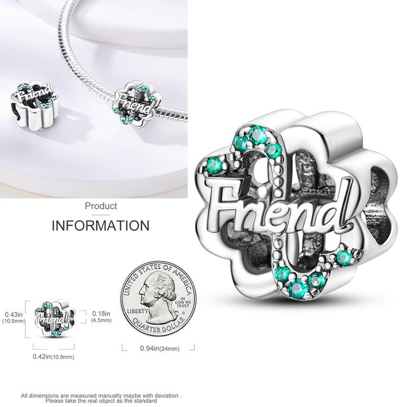 Neuer 925er Silber Kaktus Kleeblatt Anhänger Frühlingsgrüne Serie Perlenanhänger Für Original Perlenarmband DIY Schmuck