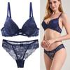 European and American Plus Size Lace Sexy Bra Set Ladies Fashion Gathering Underwear Skin-friendly Breathable Underwear
