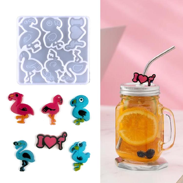 Diy Sunflower Flamingo Plate Cup Straw Decorative Silicone Mould for DIY Craft