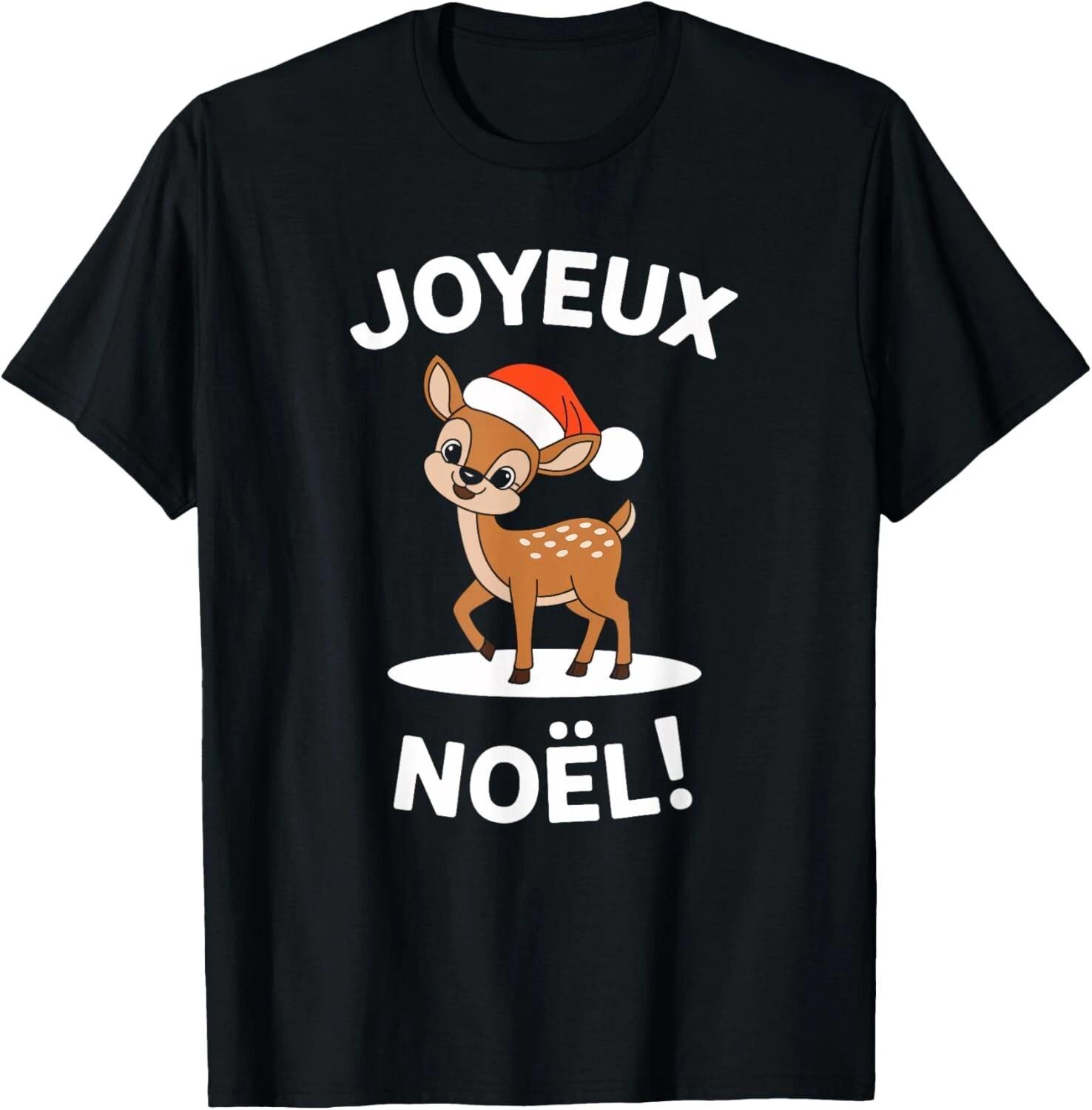 Joyeux Noël Deer Christmas Santa T- Shirt XL