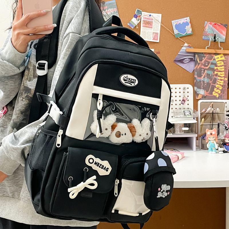 Junior High School Girls Lightweight Primary School Schoolbag Grade 3 to Grade 6 Girls Large Capacity Burden Alleviation Backpack Cartoon Backpack