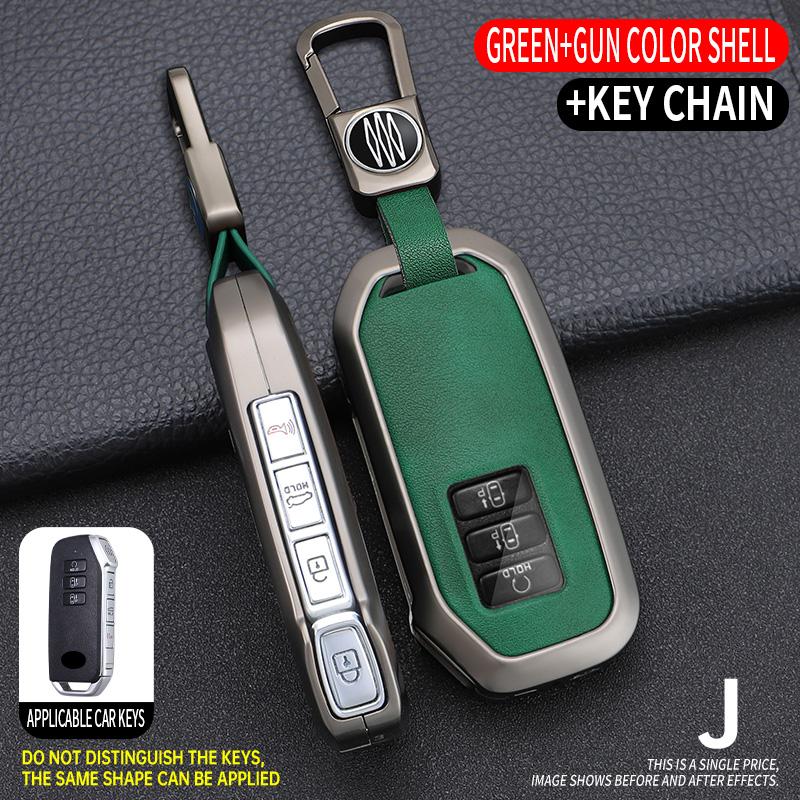 

Zinc Alloy + Leather Car Key Case For Kia Sportage Ray Sorento Soul Telluride Cerato K5 K8 Remote Key Holder