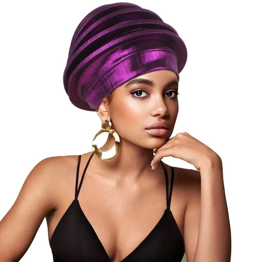 Traditional Spiral Beret Solid Color Nigeria Headpiece  Wedding Party African Lady Use