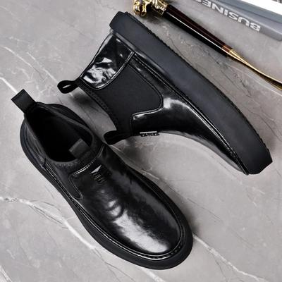 Herren Lederstiefel 2025 Neue Dermis Chelsea Boots Weichsohlige Arbeitsstiefel High Top Schuhe Mode Herrenschuhe Botas De Trabajo Hombre