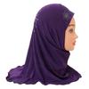 Breathable Instant Hijab Pre-Stitched Design Elastic Chin Support Girls Rhinestone Headscarf Non-Slip Fit Lightweight and Soft