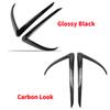 Front Fog Lamp Eyebrow Wind Knife For Tesla Model 3 Y 2016-2023 ABS Glossy Black Fog Lamp Trim Carbon Look Blade Trim Light