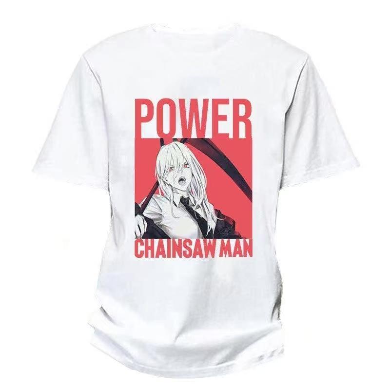 """2025 Sommer und Herbst Kettensägenmann Japanischer Manga bedrucktes T-Shirt lockeres Outdoor-Kurzarm-Oberteil für Herren und Damen."""
