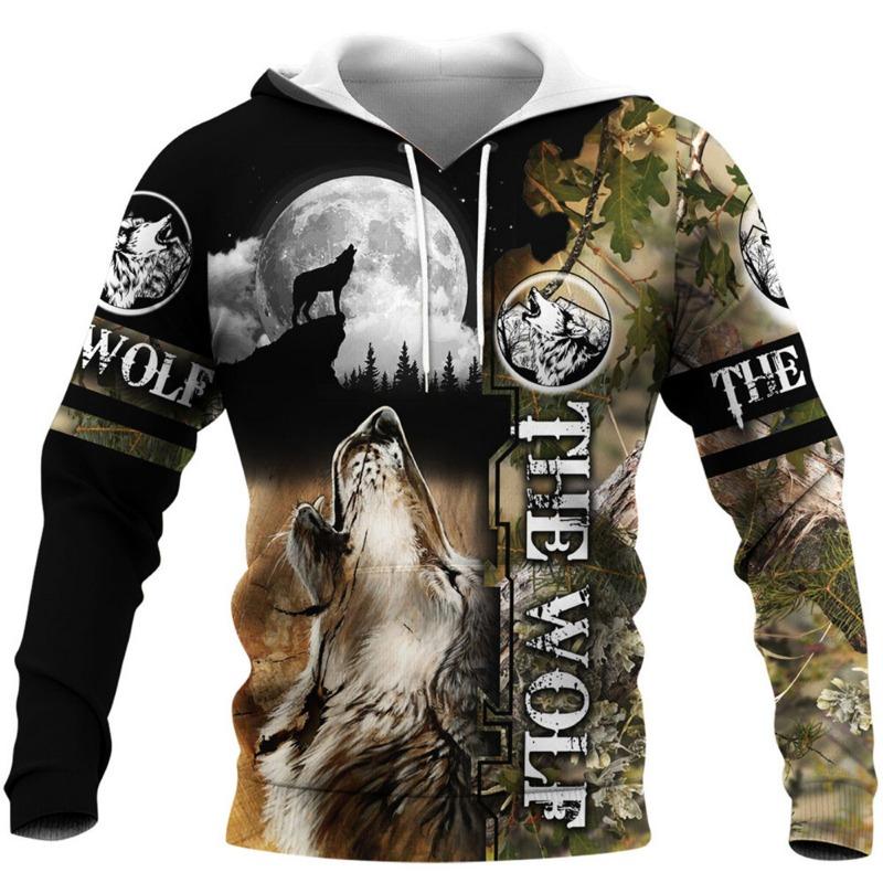 Wolf Printed Hoodies Men 3d Hoodies Brand Sweatshirts Jackets Quality Pullover Fashion Tracksuits Animal Streetwear Out
