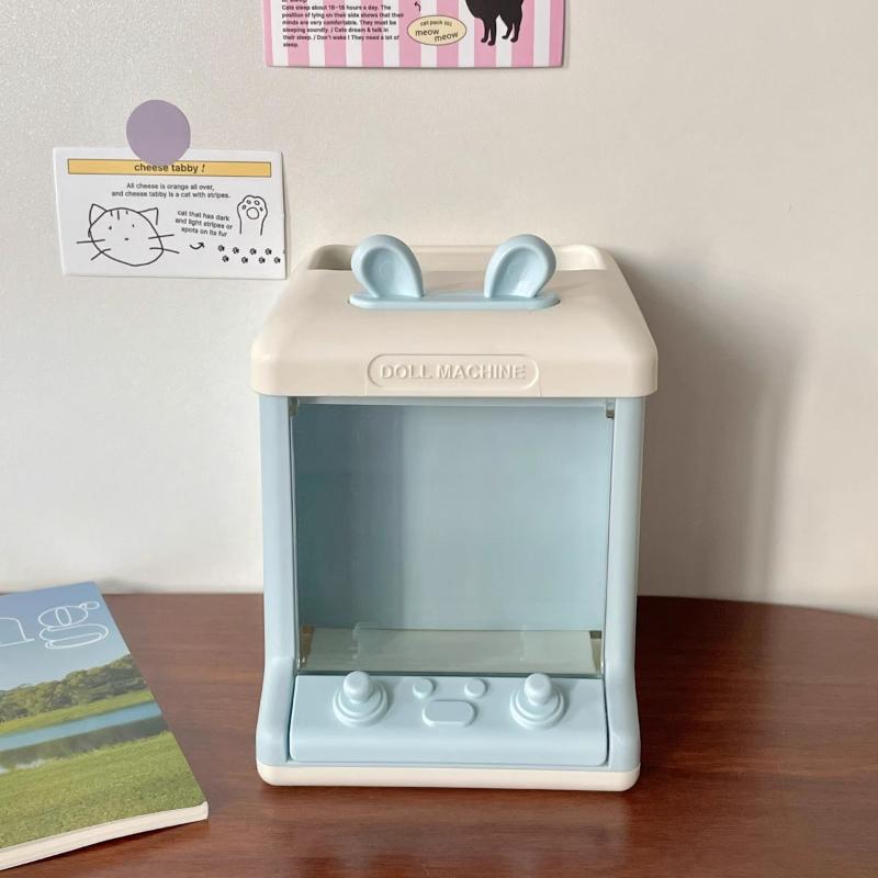Cute Girly Claw Machine Pen Holder Creative Student Desktop Stationery Storage Box Multi-function Plush Doll Storage Box New