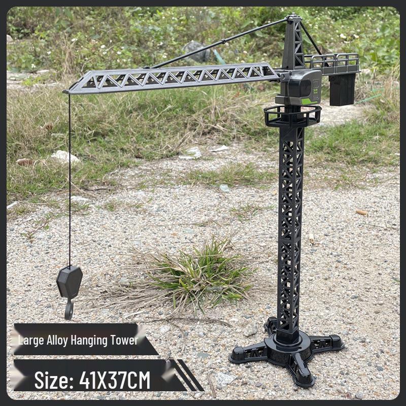 Alloy Construction Toy Set: Excavator, Mixer, Crane for Kids 0-6.