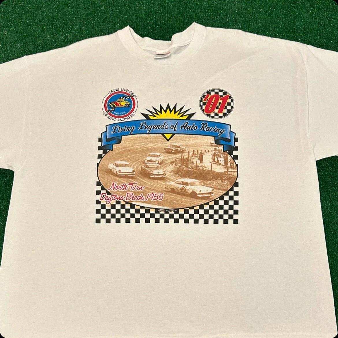 Vintage 90s Daytona Beach Speedway Nascar Auto Racing Legends 2001 VTG Shirt XXL XL