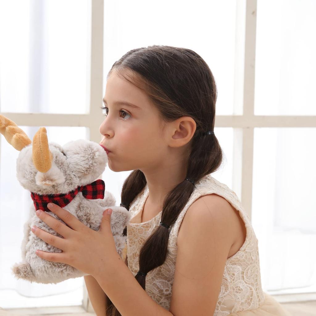 Apricot Lamb Grey Reindeer Plush Toy for Soft and Fluffy Grey Reindeer for Girls and 20cm Kids, Cute, Boys,