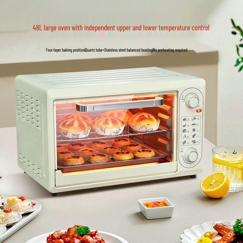 Large Capacity Electric Oven with Independent Temperature Control for Professional Baking, Mini Tarts, and Sweet Potatoes