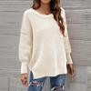 Women's Fashion Casual Temperament Loose Round Neck Pullover Long Sleeve Knit Sweater