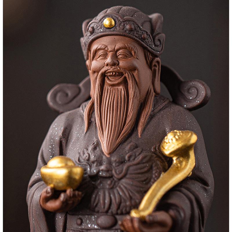 Ceramics Fulu Longevity Star sculptures and figurines Chinese mythological figures  Home Room Office Wealth Luck Feng Shui Decor
