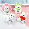 Cartoon  West Highland Puppy Plush Doll Headset Puppy Keychain Bag Pendant Charms Car Keyring Accessories For Women Kids Gift