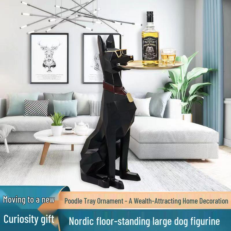 Nordycka Wysokiej Klasy Żywiczna Figurka Psa Dżentelmena Dekoracja Podłogowa