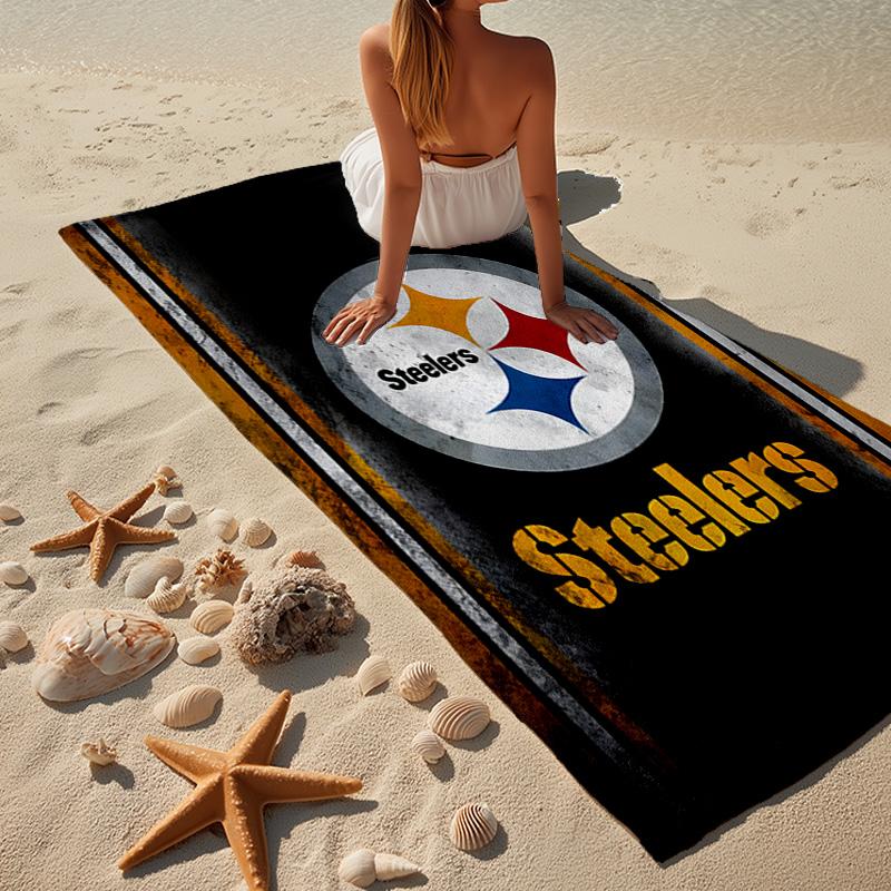 Pittsburgh Steelers Logo Microfiber Beach Towel, Lightweight And Quick-Dry, for Summer Travel, Beach Essential, Swimming Pool