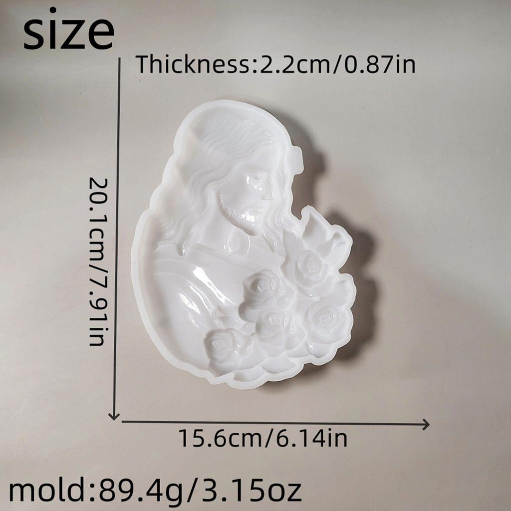 3D Sturdy Silicone Christ Mould for Candle Making Supplies and Soap Crafting Ornament Heat Resistant and Food Grade