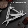 13-in-1 Edelstahl-Faltwerkzeug mit Multitool-Schlüssel, 16,5 cm