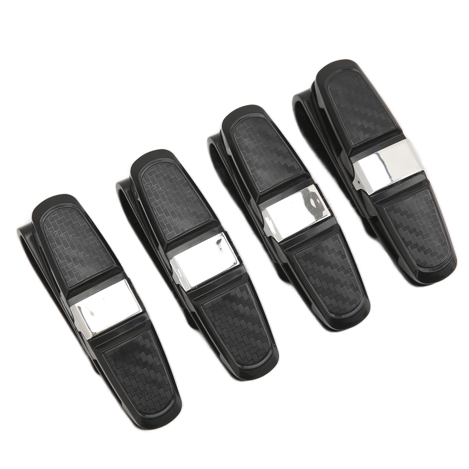 

4 Pcs Car Sun Visor Glasses Holders Universal Sunglasses Holder Double Ends Clip and 180 Degree Rotational with Ticket серебряный