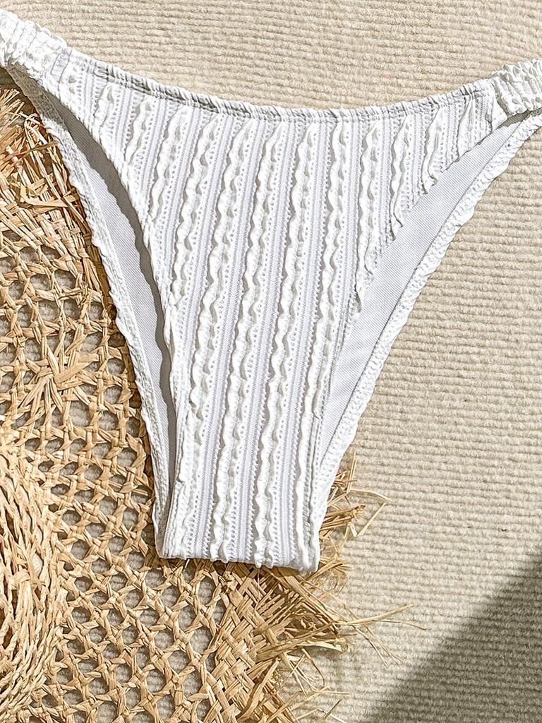 Bikini Sexy Monocrom European & American 2024 Costum de Baie pentru Femei - Stil Ins Haine de Plajă