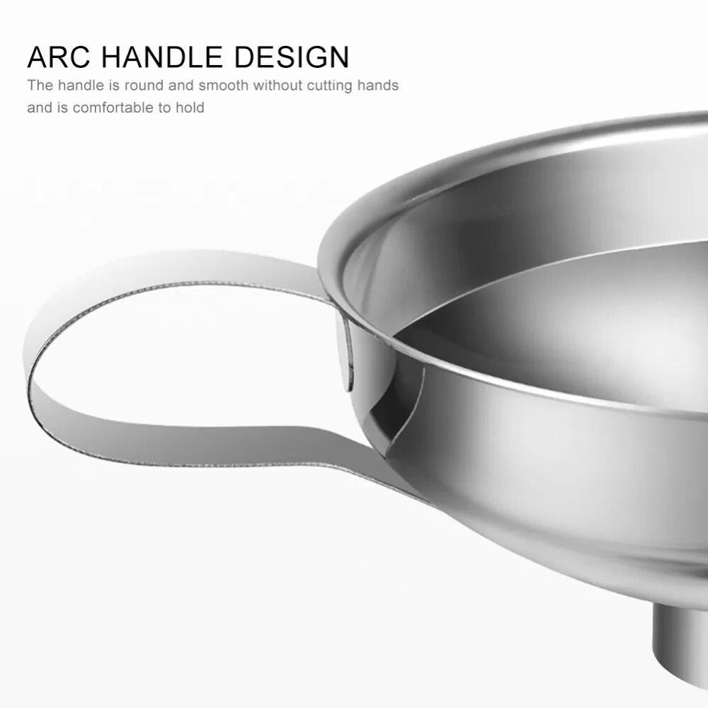 Funil de enlatamento de boca larga de aço inoxidável para molho de salada de geléia, funil de enchimento de boca larga, utensílios de cozinha
