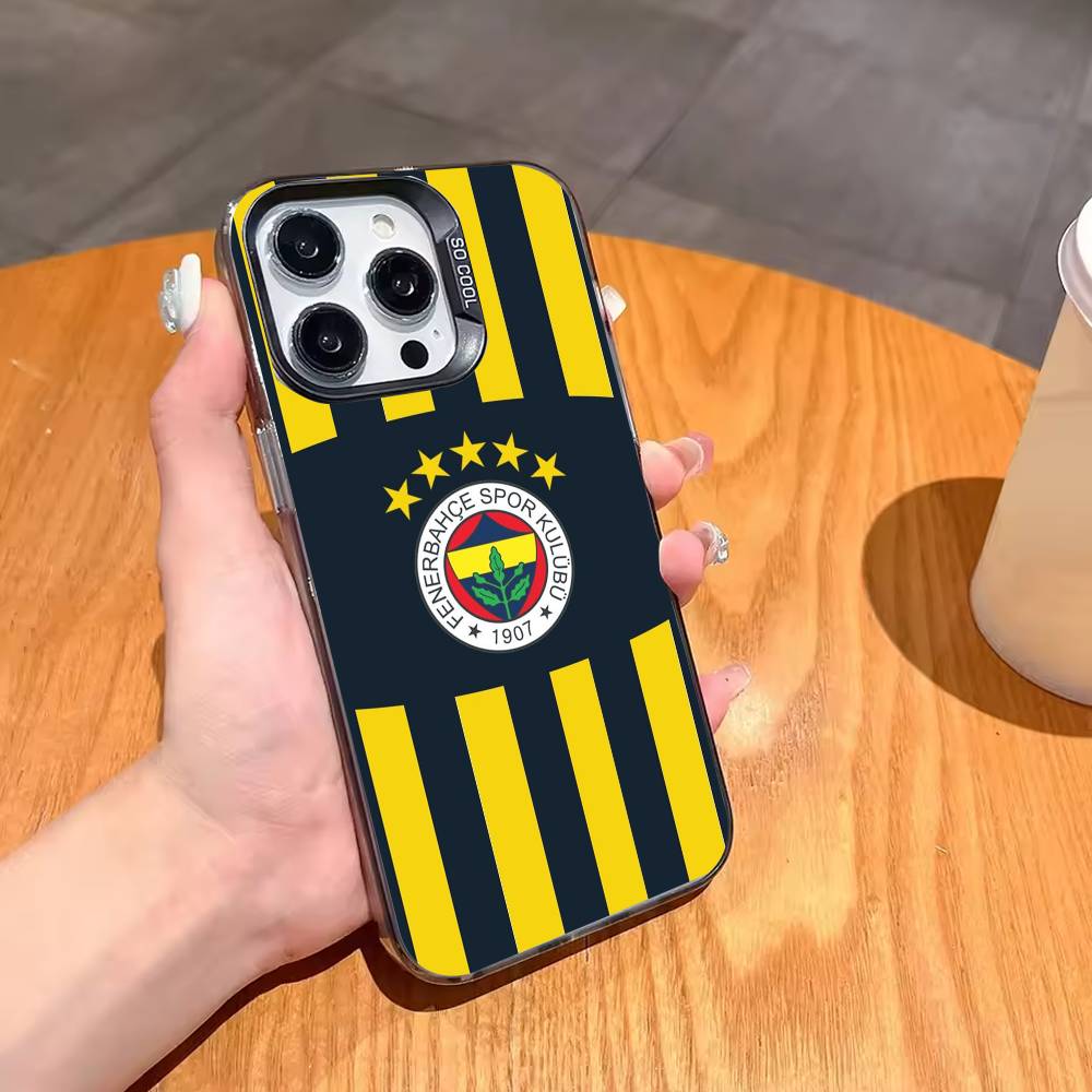 Turkey Fenerbahce-E Phone Case For iPhone17,16,15,14,13,12,11,Pro,MAX Gray Matte Silicone Black Cover