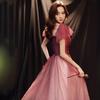 Toast Clothes 1011 New Fairy Gas Gradual Change Wedding Engagement Evening Dress Word Shoulder Banquet Presiding Over Dress Skirt Annual Meeting