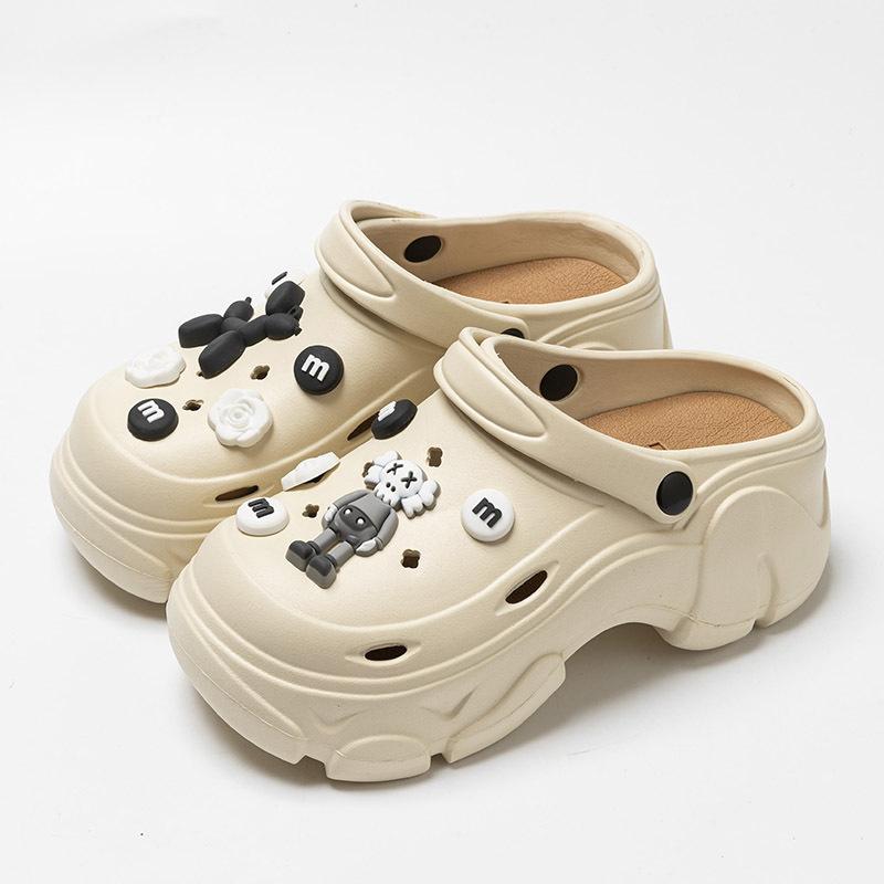 Hole shoes women's summer cartoon cute thick-soled beach outdoor non-slip baotou beach cool slippers