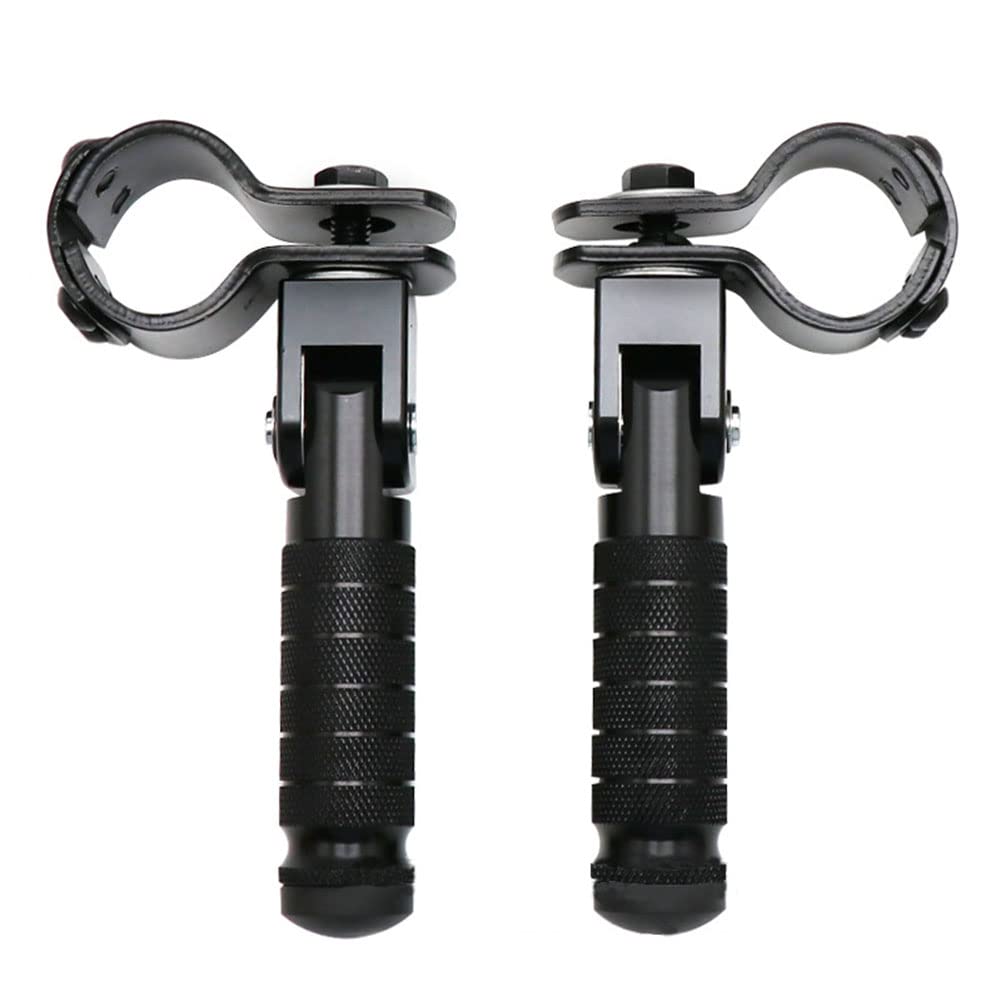 GZYF Motorcycle Highway Foot Pegs Foldable Footrest Pedals Black Universal for Motorcycle 30mm-32mm Tube Core Left and Right