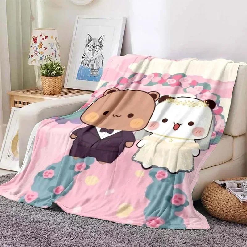 Schattige Bubu en Dudu Serie Deken Cartoon Print Kinderen Warm Flanel Zacht Comfortabel Huis Reizen Deken Bed Deken Verjaardagscadeau
