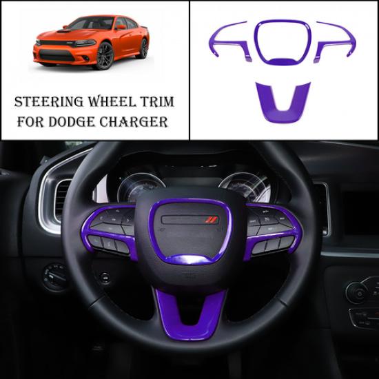 Inner Steering Wheel Decor Cover Trim for Dodge Charger Challenger Durango 2015+