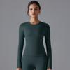 New Double-Sided Brushed Long Sleeved Yoga Nude Casual Pilates Running Long Sleeved Fitness Top For Women