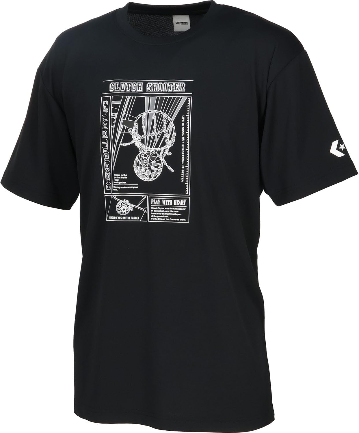 

Баскетбольная футболка с коротким рукавом с принтом CB251362 Черный x Белый [Converse] Футболка