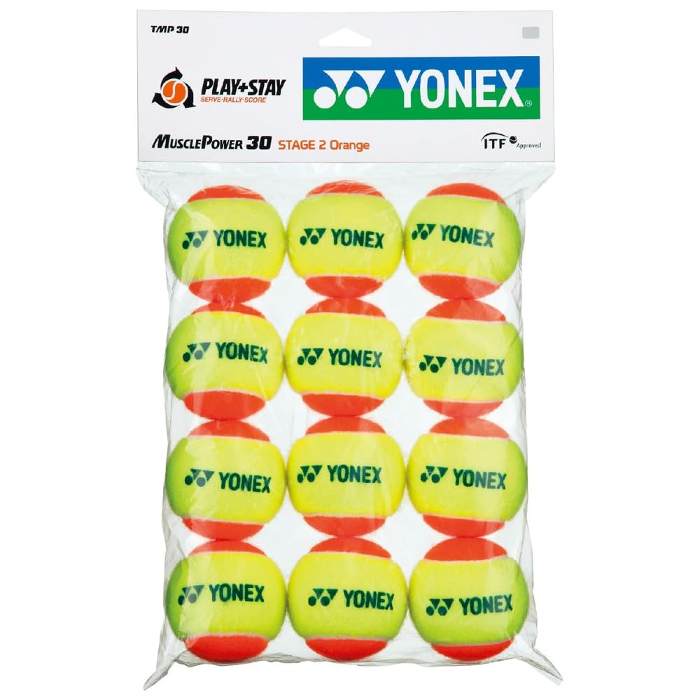 YONEX Muscle Power Tennis Balls Junior 7-11 Years 30mm 1 Dozen (12 Balls)