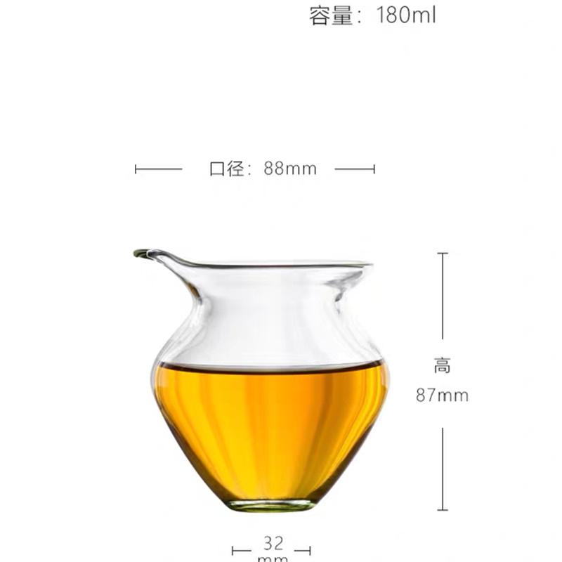 

Japanese Style Transparent Green Fukubukuro Glass Tea Pitcher Fair Cup Chahai Tea Ceremony Tea Cup Accessories Teaware 180ML