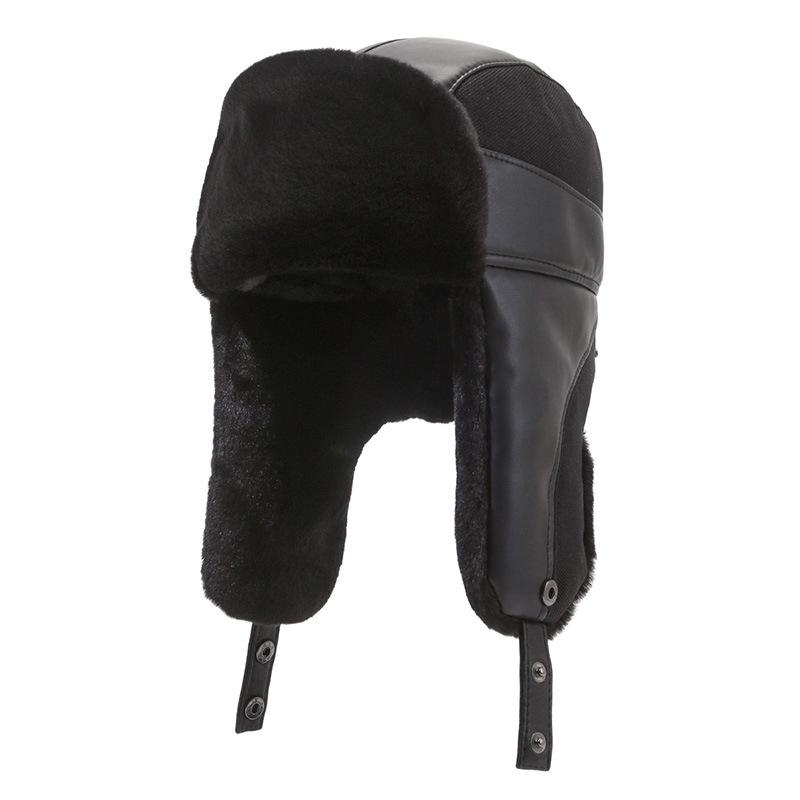 Winter men's outdoor windproof and cold-proof ski hat, ear protector, thickened velvet warm hat