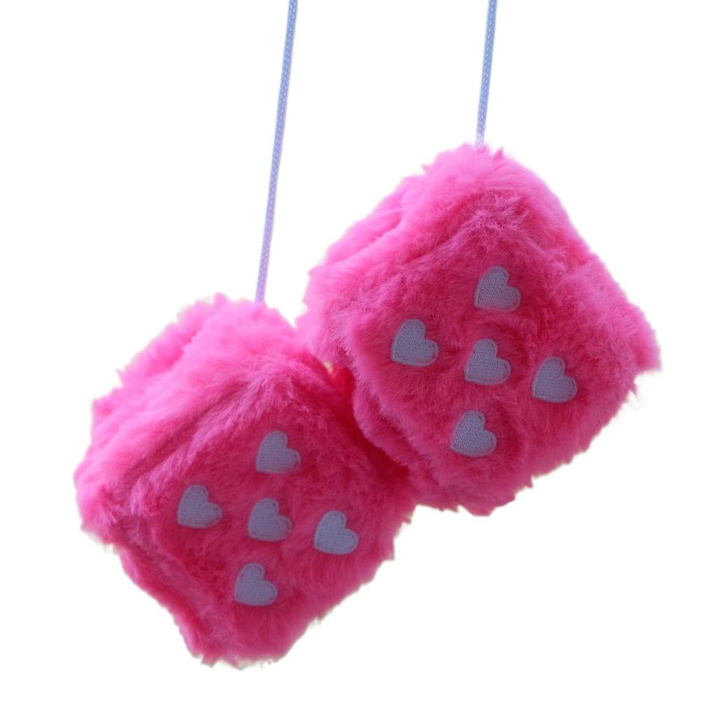 Dice Car Ornament, Autophagy Dice - 1 Pair Plush Car Interior Dice | Soft