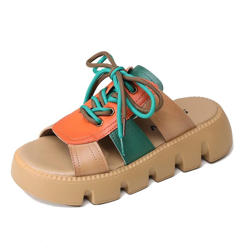 Women's Spring and Summer New Lightweight Casual Thick Soled Retro Beach Roman Sandals